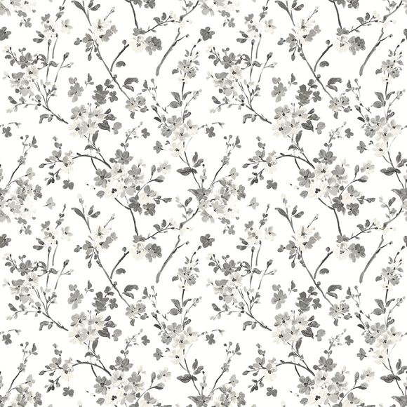 Wallpaper Glinda Black Floral Trail